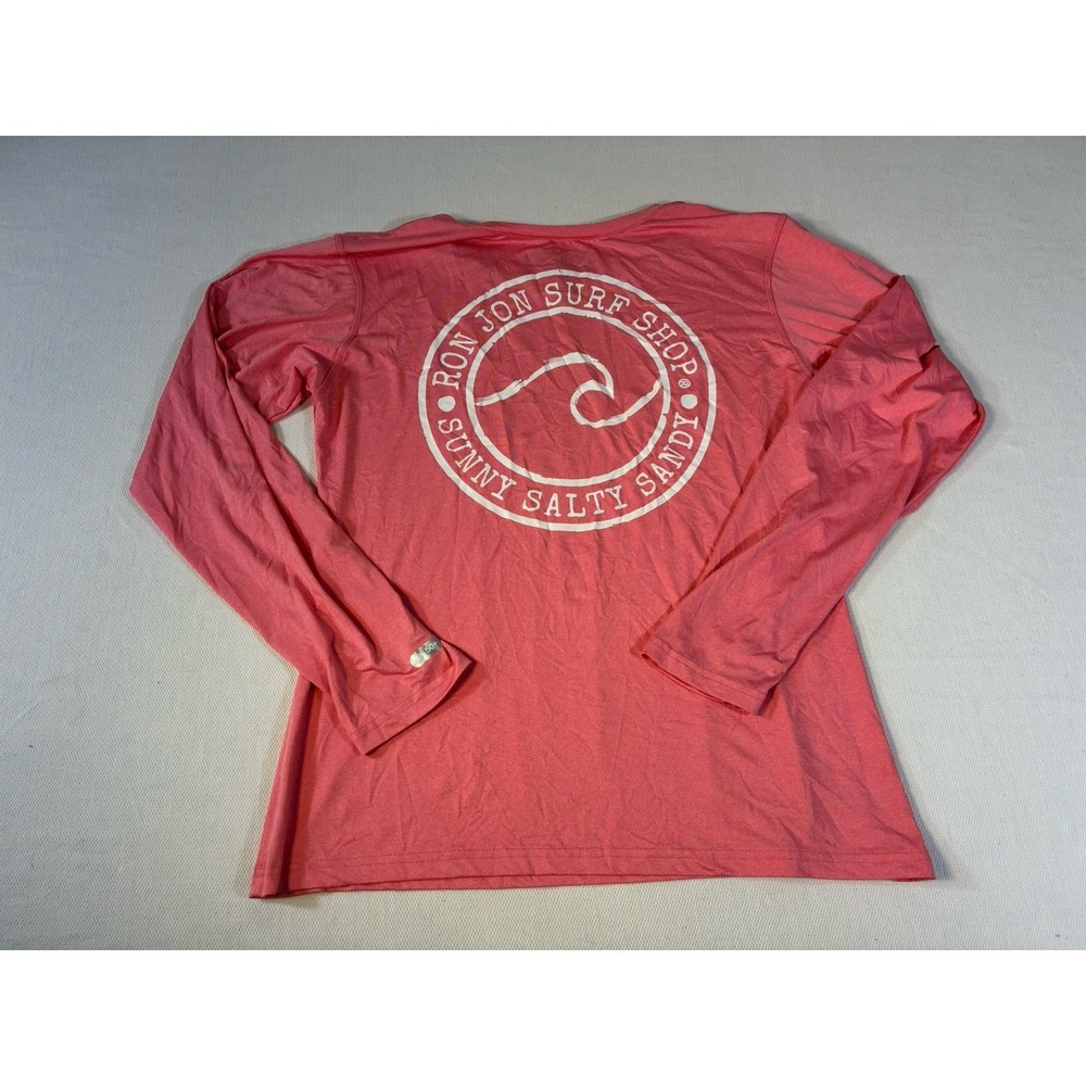Ron Jon Surf Shop Performance Long Sleeve Shirt‎ Mens XL Pink UPF 50 Rash Guard